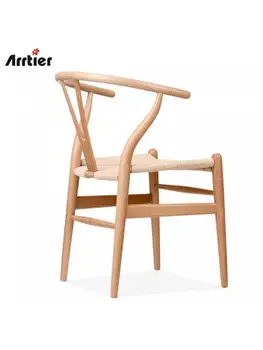 Saf İskandinav masif ahşap sandalye Cafe Yemek Sandalyesi Moda Modern Y Sandalye Yeni Çin Tarzı Daire Sandalye Basit yemek odası sandalyesi