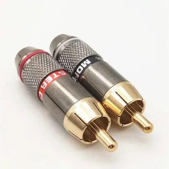Doğrudan Canavar RCA Lotus Fiş Ses Kablosu Fişi Bakır Kaplama RCA Kaynak Fişi Kendinden Kilitleme Kablosu 6.0 mm
