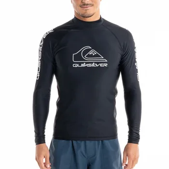 2023 Erkek Her Zaman Uzun Kollu Döküntü Bekçi Sörf Gömlek UV Koruma Yüzme Sörf Dalış T-Shirt Hızlı Kuru Sıkı SPOR Giyim