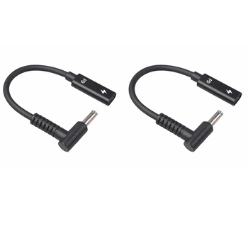 2X USB Tip C Dişi HP4506 Erkek 90° Adaptör Kablosu 4. 5X3. 0mm Fiş Dc Güç Dönüştürücü PD Sensörü İle HP için çip