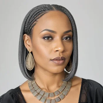 Tuz ve Biber Örgülü Saç Modelleri Tutkalsız 13x1 T parça Dantel ön peruk Mikro Senegalli Katlanmış Peruk Siyah Kadınlar İçin