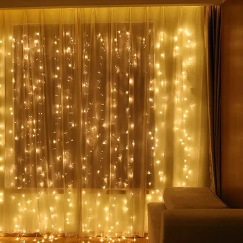 300 LEDs pencere perde dize ışık peri perde ışıklar şerit kapalı açık Süslemeleri için uzaktan kumanda ile ABD 110 V