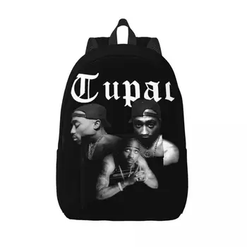 Rapçi Tupac Tops 2PAC Moda Sırt Çantası Açık Lise Yürüyüş Seyahat Sırt Çantası Erkekler Kadınlar için Laptop keten çantalar