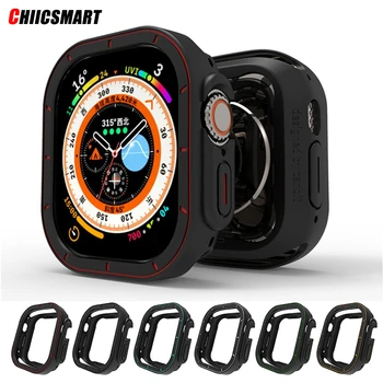 49mm Siyah Kılıf apple ürünü için Ultra 49mm TPU Koruyucu Yumuşak Silikon Kapak Smartwatch iWatch Serisi 49 mm Tampon aksesuarları