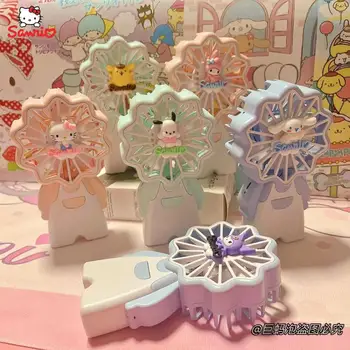 Karikatür Sanrios Aksesuarları Hello Kitty Cinnamoroll Kuromi Benim Melodi Kawaii Sevimli Kız Küçük Fan Öğrenciler Taşınabilir Fan Çocuklar Hediye