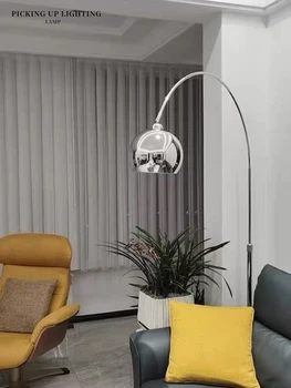 Işık lüks zemin lambası tasarım duygusu hiçbir ana ışık ağ kırmızı oturma odası modern İskandinav balıkçı ışığı minimalist kanepe dikey