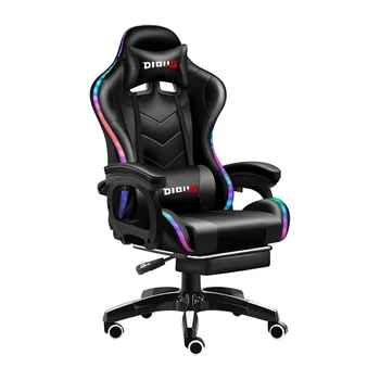 Yeni Stil PU oyun sandalyesi Fabrika Toptan Deri Uzanmış oyuncu sandalyesi led ışık Çubuğu Racer RGB oyun sandalyesi