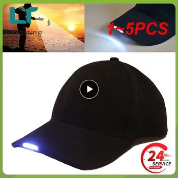1 ~ 5 ADET kullanışlı LED el feneri balıkçı şapkası Kap Spor Beyzbol Kapaklar uzun çalışma saatleri Gece Yürüyüş Bisiklet Yürüyüş Avcılık Şapka