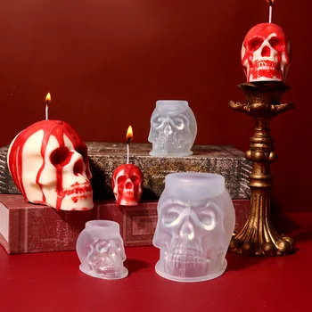 Kafatası silikon kalıp Mumlar için Terör Cadılar Bayramı Aromaterapi Alçı Epoksi Reçine Sabun El Yapımı DIY El Sanatları Ev Dekoratif Hediyeler