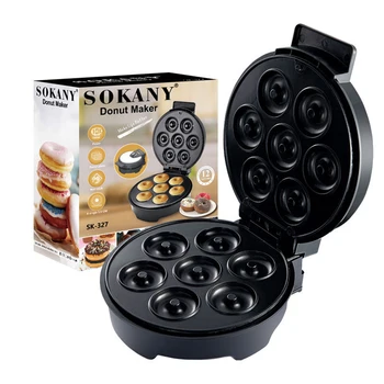 SK327 çift boyutu ısıtma kahvaltı ekipmanları elektrikli donut yapma makinesi ev kullanımı aperatifler tatlılar Mini çörek tost makinesi