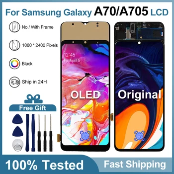 OLED Samsung Galaxy A70 LCD ekran dokunmatik ekran digitizer İçin Orijinal Samsung A705 A705FN / DS SM-A705F SM-A705W LCD Ekran