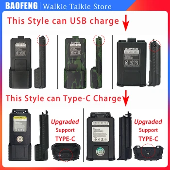 Baofeng uv-5r el telsizi pili USB / Tip-C Şarj Cihazı Sıkıştırılabilir UV5RE UV5RT F8HP Şarj Edilebilir Pil Baofeng İki Yönlü Telsiz
