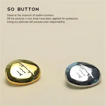 6pcs18 / 23mm Altın Gümüş Metal Yüksek Kalite Moda Düğmeleri Giyim Mont Dikiş Aksesuarları Tasarımcı Düğmeleri Zanaat Malzemeleri 6