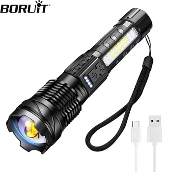 BORUiT 30 W Wainlight NM1 LED Güçlü 2600 mAh El Feneri Tipi-c Şarj Edilebilir Zumlanabilir Torch Su Geçirmez Kamp Avcılık Fener