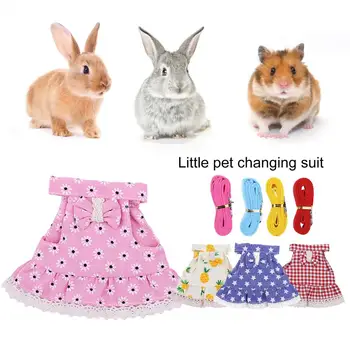1 Takım Pet Elbise Dantel İlmek Ayarlanabilir Hamster Küçük evcil hayvan koşumu Elbise Tasma Açık Seyahat için