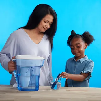 10 Su Bardağı Ready-Pour ® Filtrelenmiş Akan Su Sürahisi-Mavi