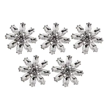 5 Adet Metal Kristal Cam Düğme Taklidi Düğmeler Dekorasyon Bezemeler DIY veya Onarım Giyim, 22mm