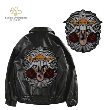 Fierce Canavar İşlemeli Yama Demir-On Yama Ceket Sırtları için Punk Tarzı Rozetleri Sopa Giyim Dekor