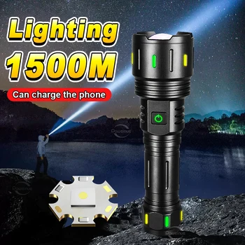 2023 Yeni Fitil Teleskopik Zoom Süper parlak LED El feneri Şarj Edilebilir Güçlü 18650 Spot Lamba Tip-c USB Şarj