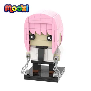 MOOXI Testere Adam 152 Adet MOC BricksHeaded Anime Makima DIY Yapı Taşları Parçaları Çocuklar Eğitim Oyuncaklar Çocuklar İçin doğum günü hediyesi