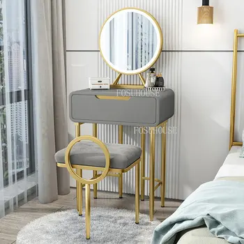 Modern Demir Otel Dresser Daire yatak odası mobilyası tuvalet masası ışık Lüks Vestiyer Depolama Basit çekmeceli dolap