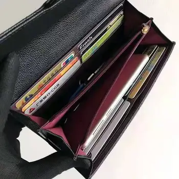 AAAAA Cüzdan Kadın Lüks Debriyaj bozuk para cüzdanı Uzun Flip Telefon Havyar Deri Kredi kart tutucu Izgara Desen Inek Derisi Üst Tasarımcı