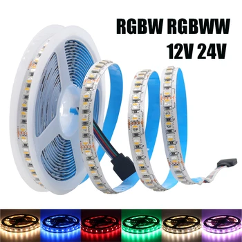 4 Renk 1 çip RGBW RGBWW LED şerit DC 12V 24V SMD 5050 60 108 120 Leds / M esnek şerit bant halat ışık