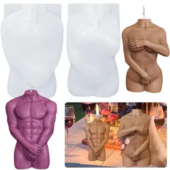 3D silikon İnsan Vücudu Mum Kalıp Utangaç Çıplak Erkek Kadın Vücut Kalıp DIY sabun kalıbı Mum Yapımı İçin Estetik Sanat Ev Dekor