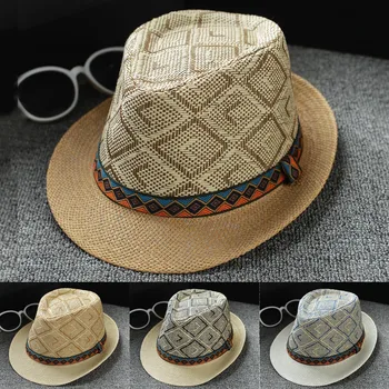 Caz Şapka Bahar Yaz Retro Erkek Şapkaları Fedoras Panama Üst Ekose Şapka Yetişkin Melon Şapkalar Klasik Sürüm Chapeau Caz Şapka L2
