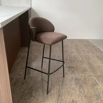 İskandinav Keten bar sandalyesi ev mutfak mobilyası bar sandalyesi s Lüks Tasarımcı Ferforje Yüksek Ayak bar sandalyesi S C