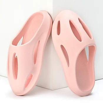 Kadın Slaytlar Moda İçi Boş Tasarım Eğlence Kadın Terlik Açık kaymaz Sandalet Banyo 2023 Yaz Yeni Kadın Ayakkabı
