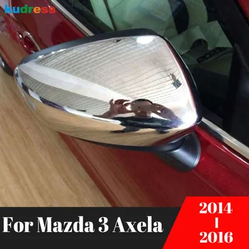 Yan ayna kapağı Mazda 3 Axela 2014 İçin 2015 2016 Krom Araba Kapı dikiz aynaları Trim Kapakları Dekorasyon Dış Aksesuarlar