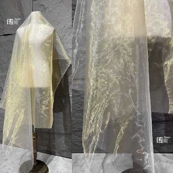 Örgü Kumaş Su Parlak İplik Perspektif Yumuşak İplik düğün elbisesi İnce Tasarımcı Toptan Kumaş Dıy Dikiş Malzemesi