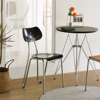 Siyah Metal Sandalyeler Oturma Odası Taşınabilir Tasarımcı Salonları Oturma Odası Sandalyeleri Accent Sillas Comedores Ev Mobilyaları MQ50KT