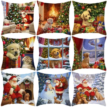 Noel minder örtüsü Merry Christmas Süslemeleri Ev İçin Noel Baba Yastık Süsleme Navidad 2023 Mutlu Yeni Yıl Hediyesi