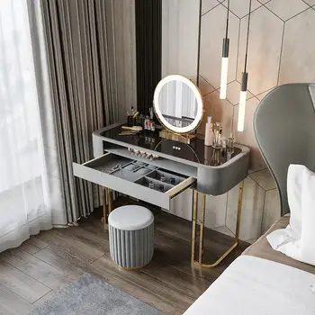 Dresser ışık lüks depolama dolabı entegre Minimalist küçük Aile katı ahşap Modern basit yatak odası tuvalet masası