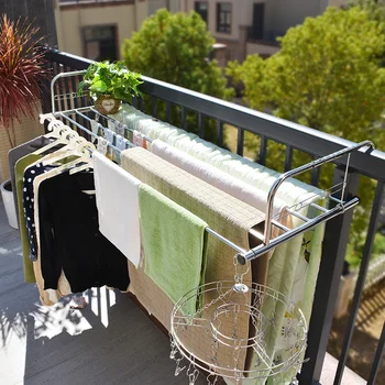 Ucuz Taşınabilir Katlanabilir Pencere Kurutma Rafı Paslanmaz Çelik Asılı Kurutma Rafı Balkon Kurutma Rafı Havlu Yorgan Standı