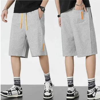 Yaz erkek Jogger Şort Streetwear Gevşek Sweatshorts Baggy Düz Rahat Şort 4 Renk Asya Boyutu M-8XL