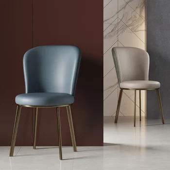 Deri İskandinav Yemek Sandalyesi Dresser Manikür Tasarımcı Güzellik Salonu Yemek Sandalyesi Düğün Lüks Muebles Ev Mobilyaları YY50DC