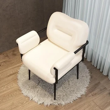 Beyaz İskandinav Sevimli Kol Sandalyeler Rahat Makyaj Okuma Koltuğu Ofis Lüks Ergonomik Sandalyeler Oturma Odası Mobilya WJ30XP