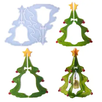 Noel Çan Ağacı Şekli silikon kalıp El Yapımı DIY epoksi reçine Kalıp Zanaat Süsler Noel Ağacı Araba Kolye Ev Dekorasyon