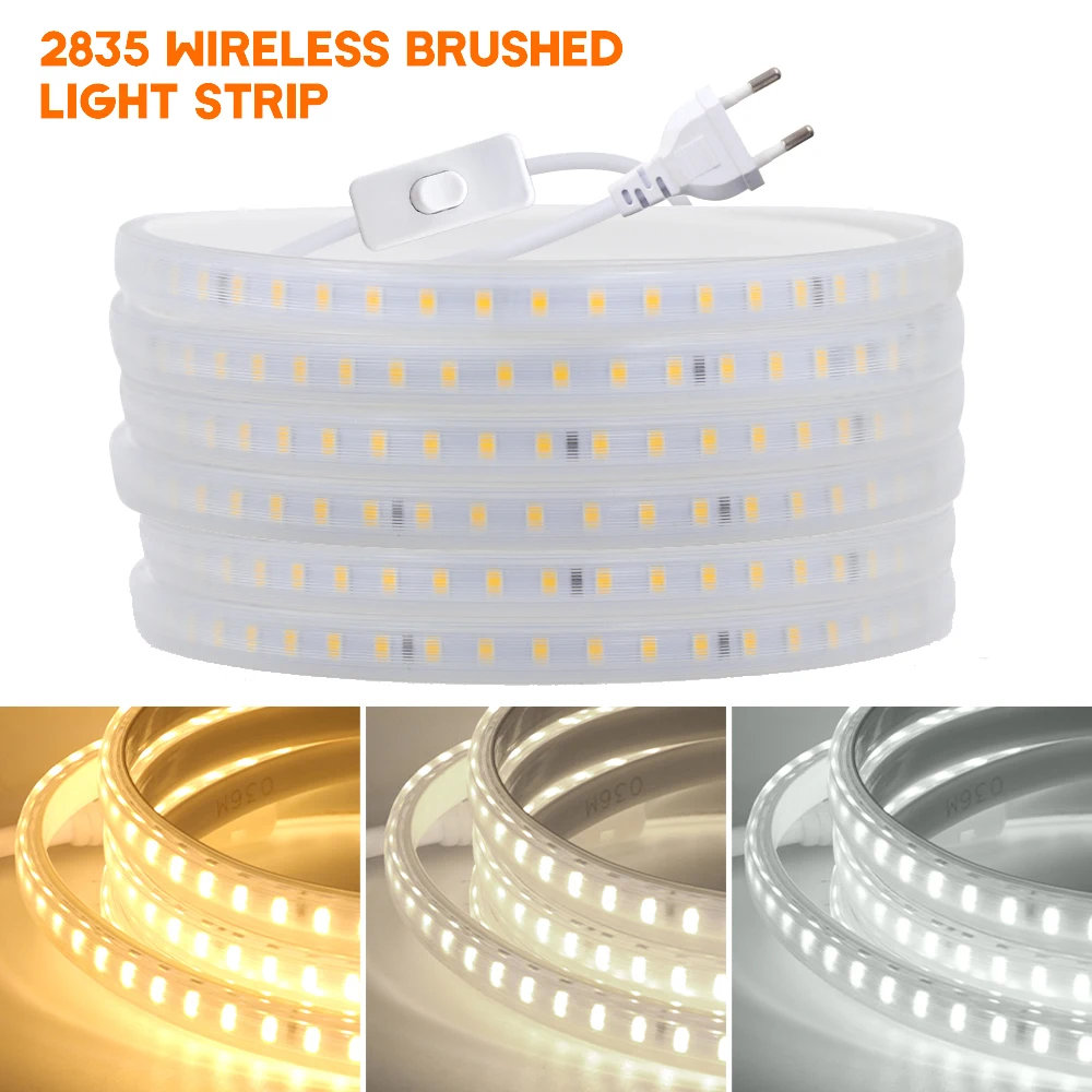 220 V LED şerit 2835 yüksek Güvenlik yüksek parlaklık 120 LEDs/m esnek LED bant açık su geçirmez LED karıştırma ışığı . ' - ' . 0