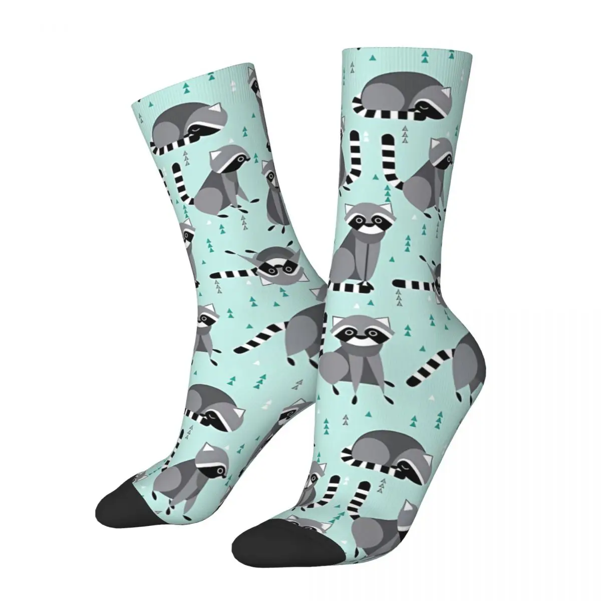Komik Mutlu Çorap Erkekler için Bebek Açık Mavi Harajuku Rakun Kaliteli Desen Baskılı Ekip Çorap Yenilik Hediye . ' - ' . 0