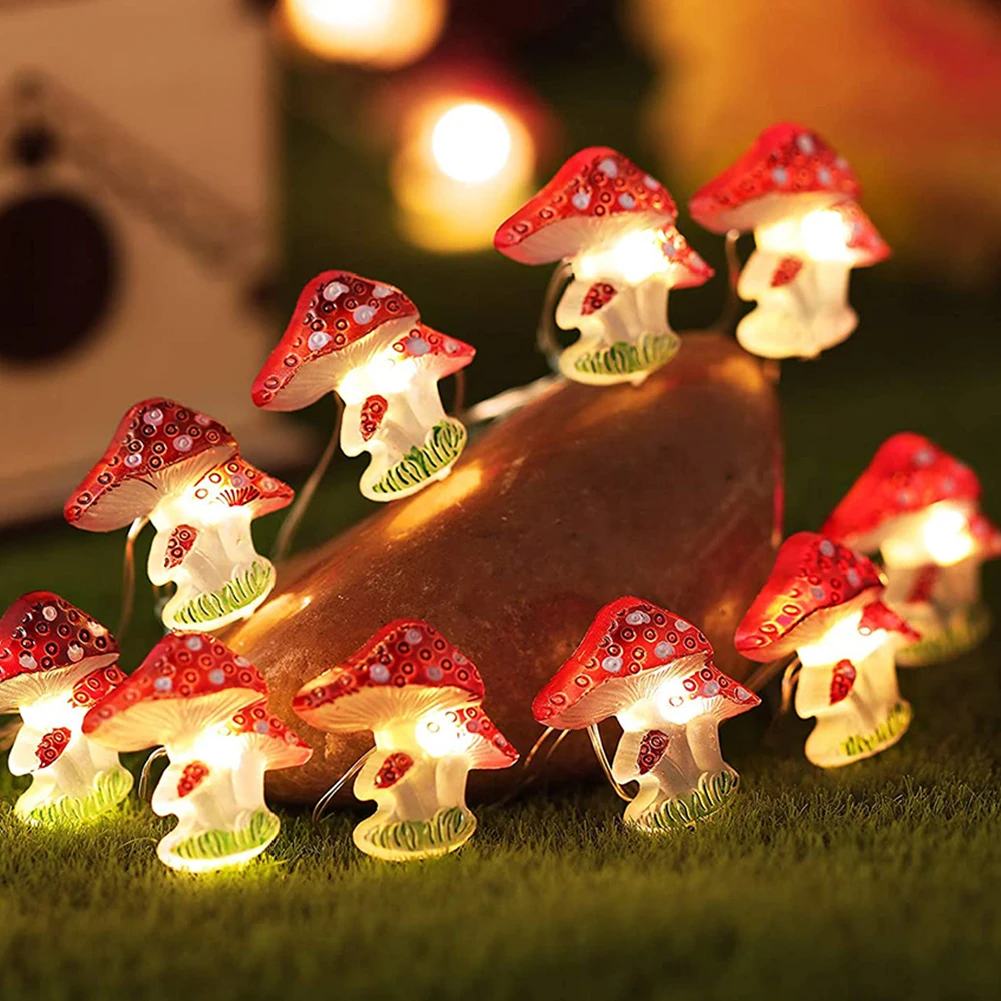 LED mantar ışıkları 20/30 leds peri dize ışık ev bahçe noel yeni yıl düğün noel ağacı dekorasyon çelenk ışık . ' - ' . 0