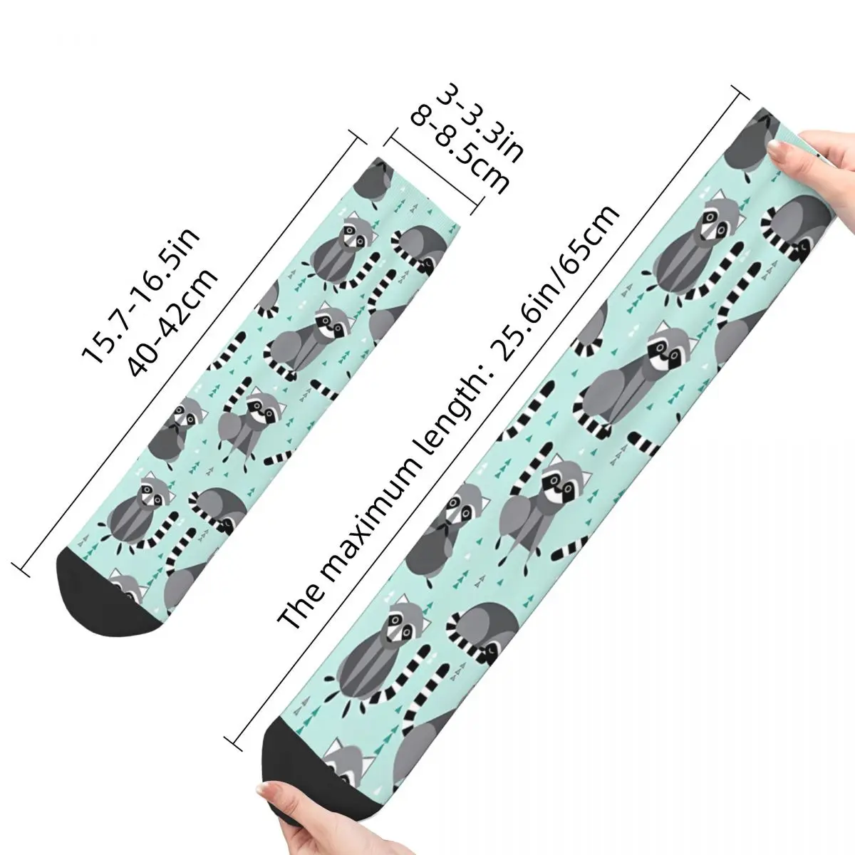 Komik Mutlu Çorap Erkekler için Bebek Açık Mavi Harajuku Rakun Kaliteli Desen Baskılı Ekip Çorap Yenilik Hediye . ' - ' . 1