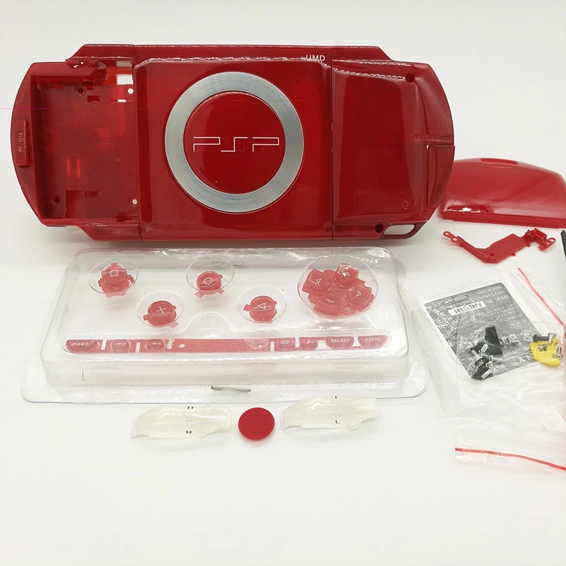 Kırmızı Tam Konut Shell Kılıf PSP1000 Konsolu Ön arka kapak Plakası Düğmeler Vidalar . ' - ' . 1