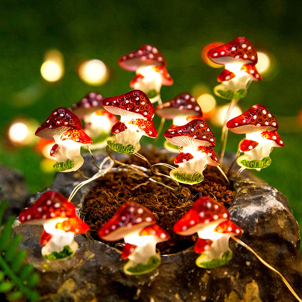 LED mantar ışıkları 20/30 leds peri dize ışık ev bahçe noel yeni yıl düğün noel ağacı dekorasyon çelenk ışık . ' - ' . 1