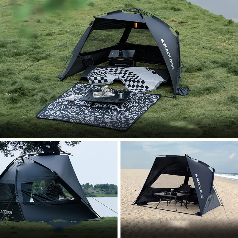 Naturehike-Blackdog 2-3 Kişi Su Geçirmez Kamp Çadırı Açık Tur Güneş koruma Otomatik Çadır Plaj Taşınabilir Yağmur Geçirmez Çadır . ' - ' . 1