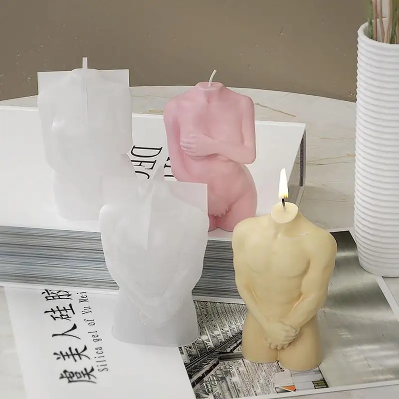 3D silikon İnsan Vücudu Mum Kalıp Utangaç Çıplak Erkek Kadın Vücut Kalıp DIY sabun kalıbı Mum Yapımı İçin Estetik Sanat Ev Dekor . ' - ' . 2