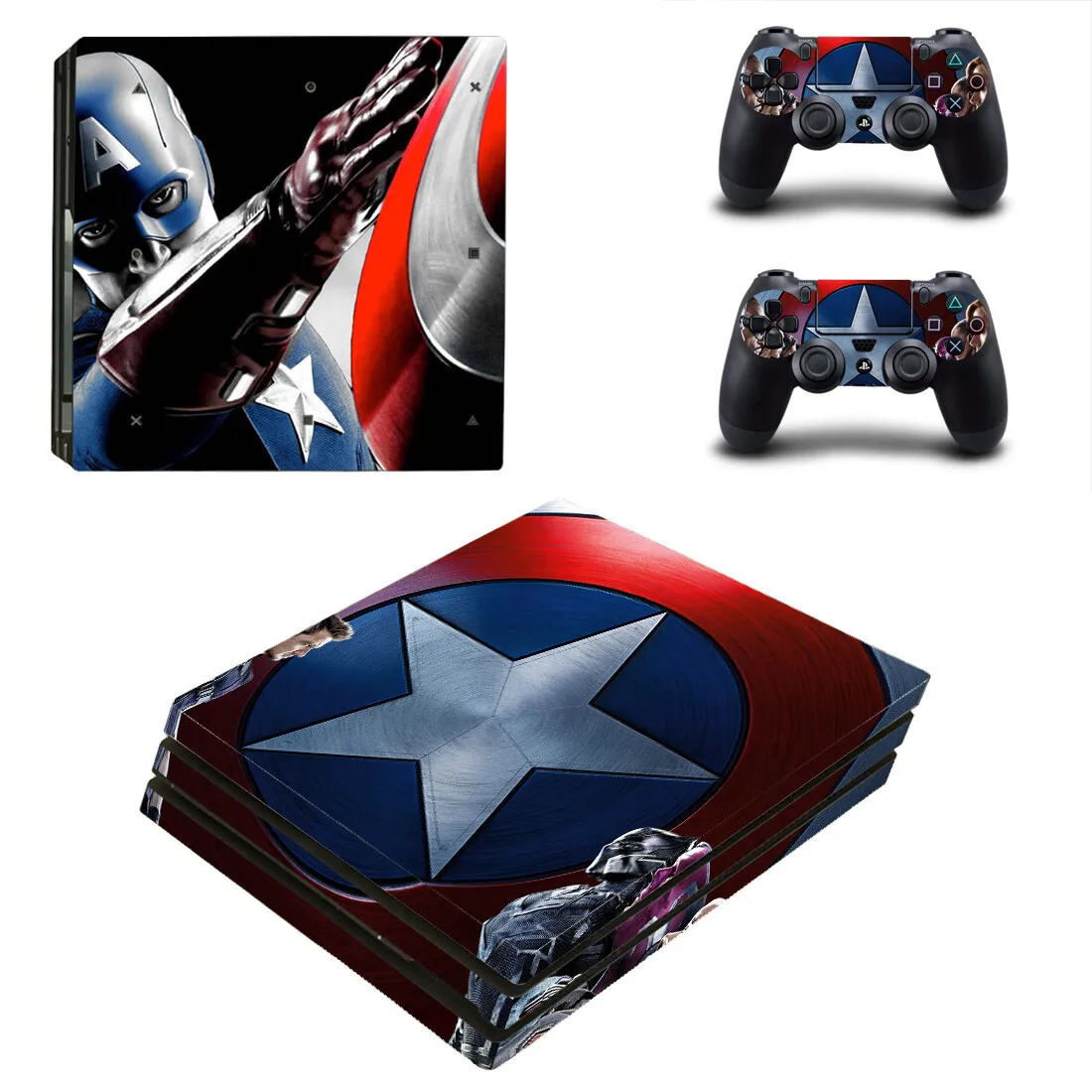 Avengers Cilt Sticker Oyun Konsolu koruyucu film için PS4pro PS4 Pro Konsolu ve 2 Oyun Kontrolörleri PS4 Pro Cilt Sticker . ' - ' . 2
